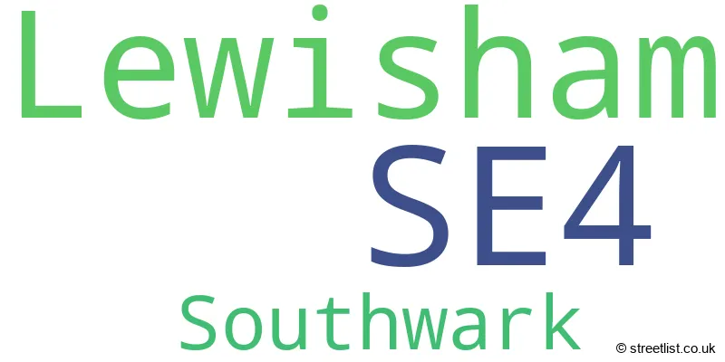 A word cloud for the SE4 postcode