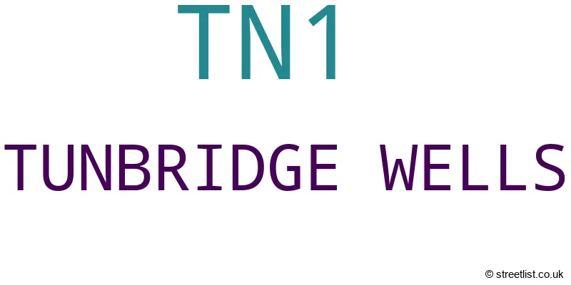 A word cloud for the TN1 postcode