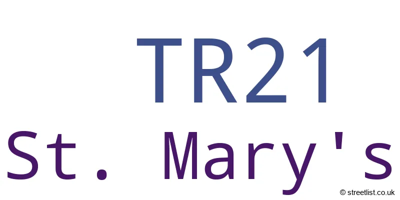 A word cloud for the TR21 postcode