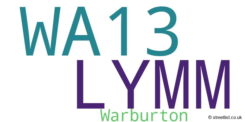 A word cloud for the WA13 postcode