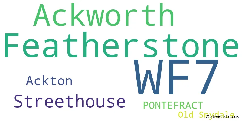 A word cloud for the WF7 postcode