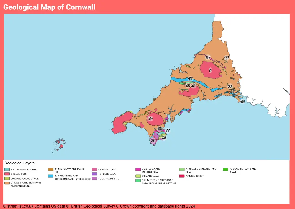 Geological Map of Cornwall