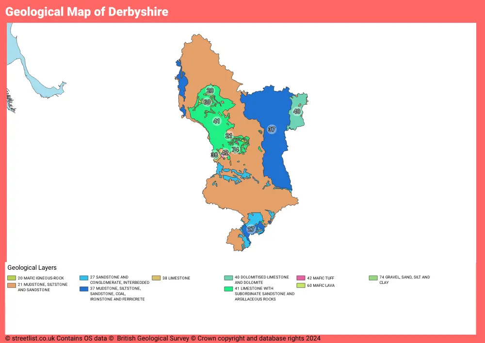 Geological Map of Derbyshire