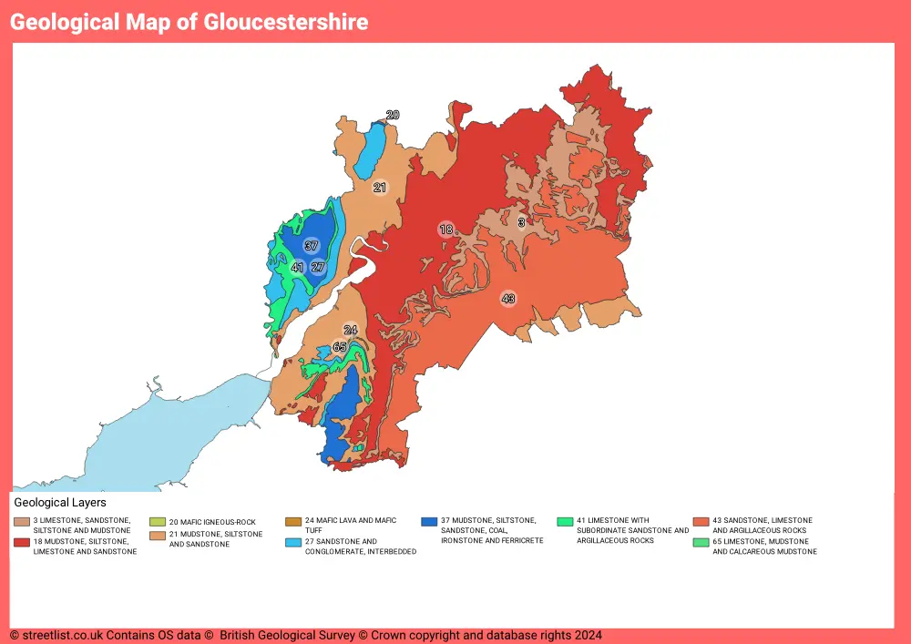 Geological Map of Gloucestershire