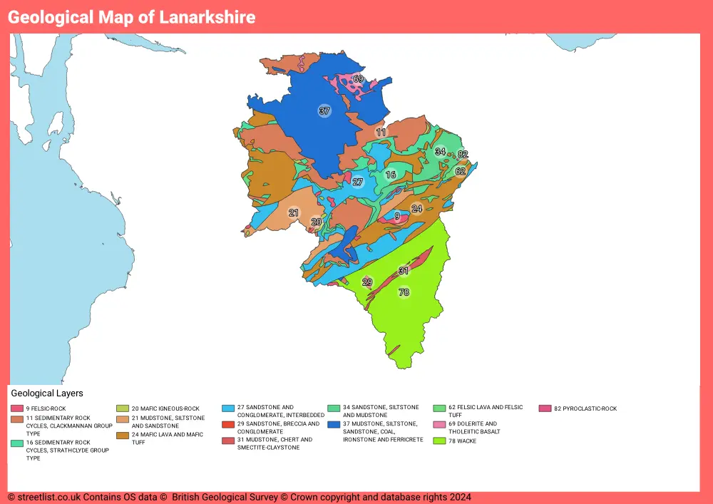 Geological Map of Lanarkshire