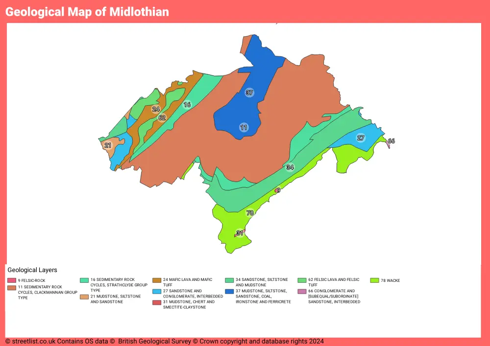 Geological Map of Midlothian