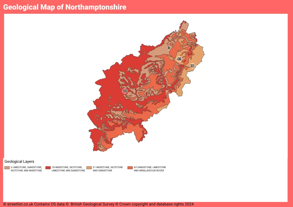 Geological Map of Northamptonshire