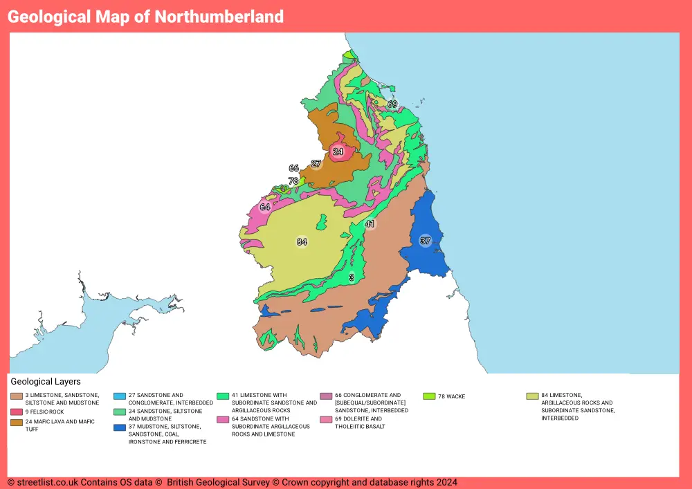 Geological Map of Northumberland