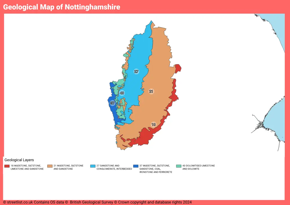 Geological Map of Nottinghamshire