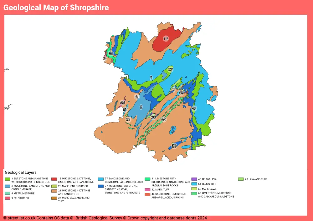 Geological Map of Shropshire