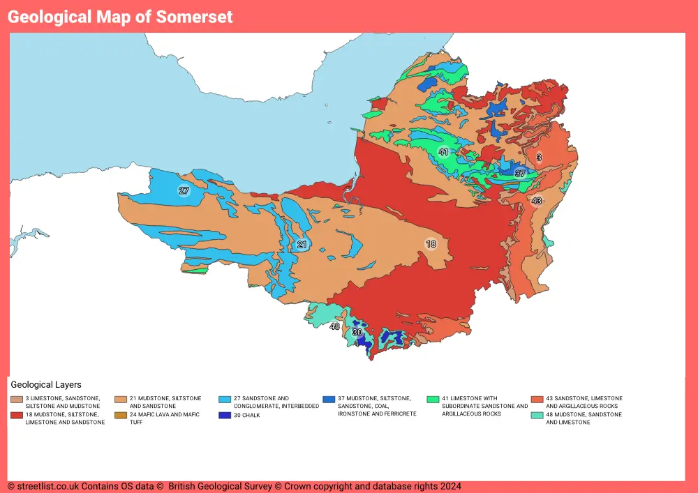 Geological Map of Somerset