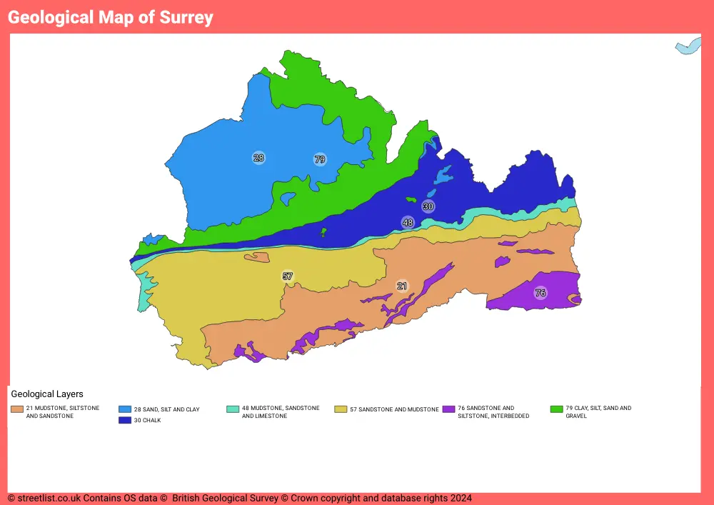 Geological Map of Surrey