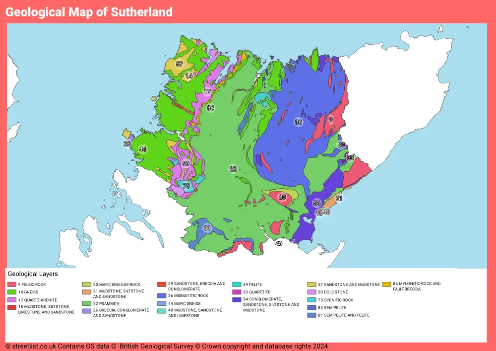 Geological Map of Sutherland