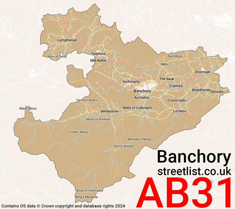 Map of the AB31 postcode