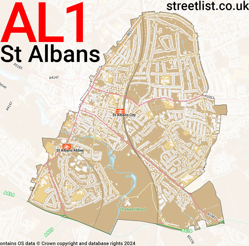 Map of the AL1 postcode