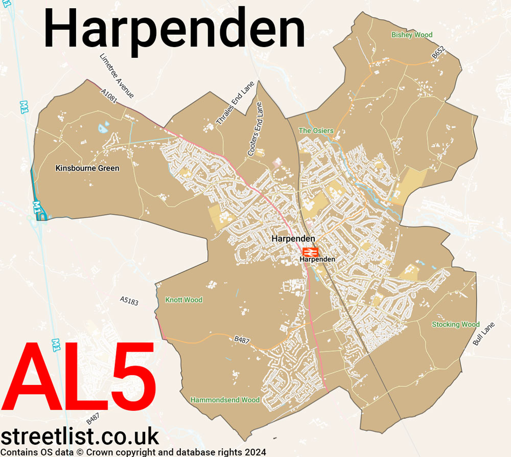 Map of the AL5 postcode