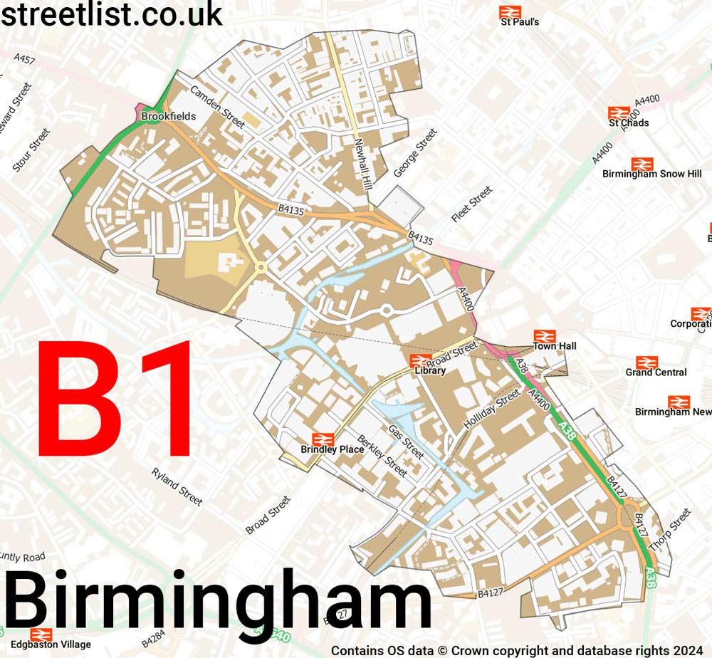 Map of the B1 postcode