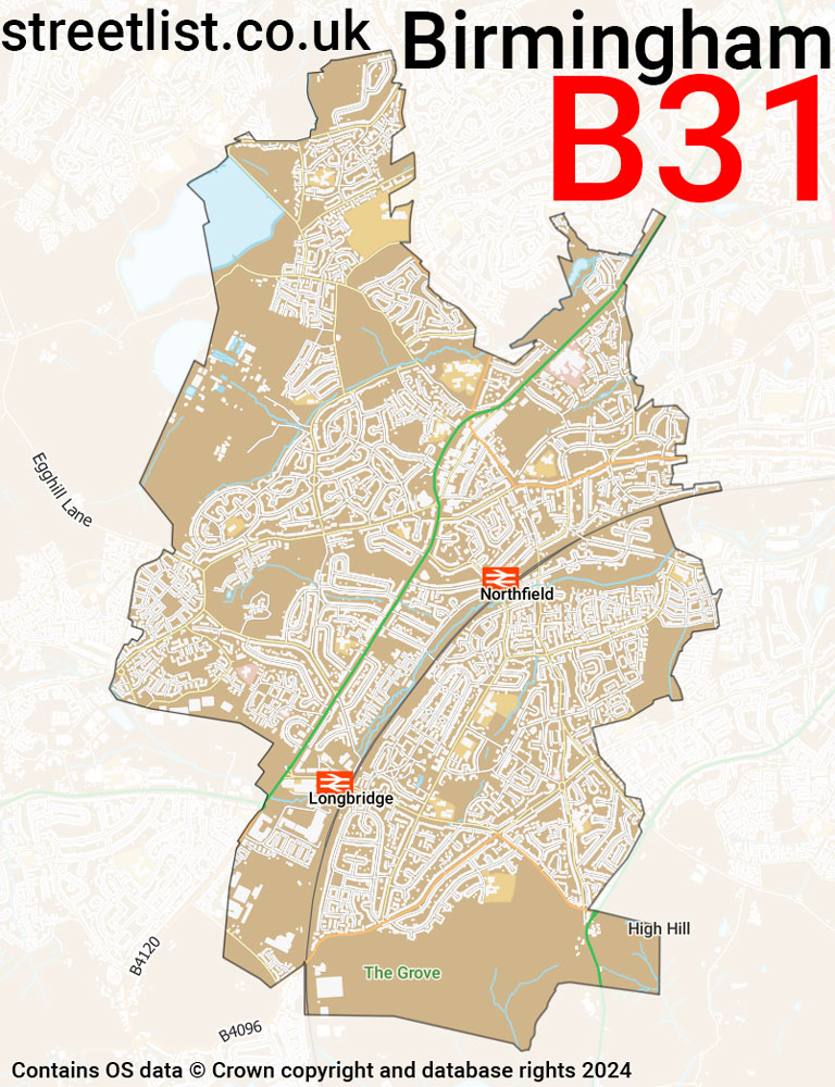 Map of the B31 postcode