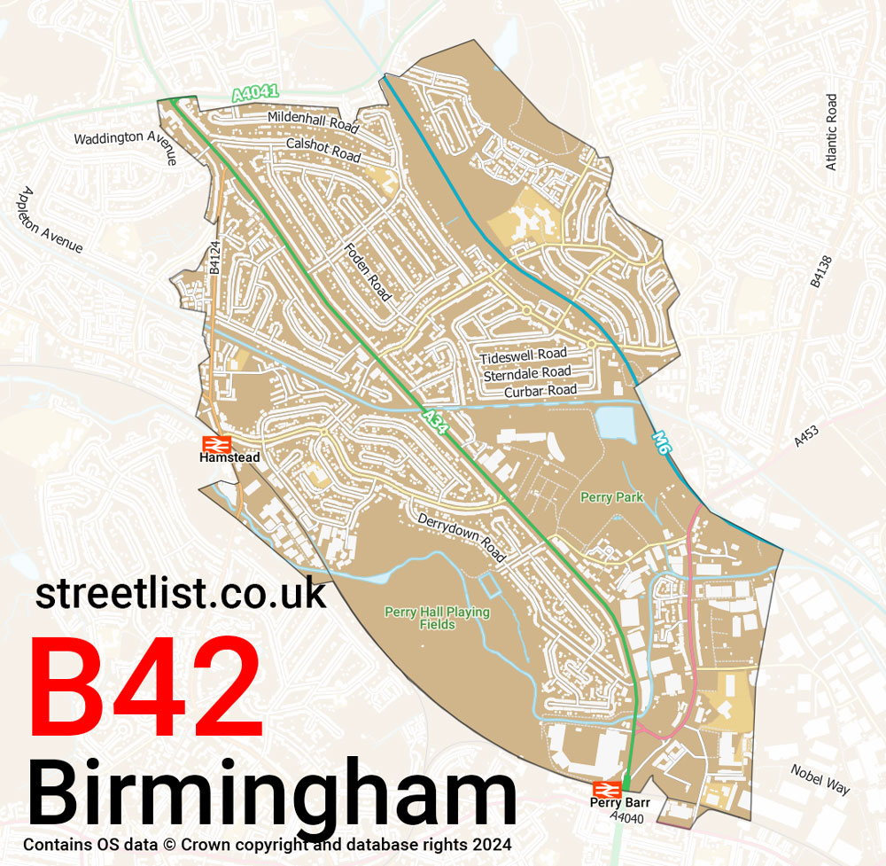 Map of the B42 postcode