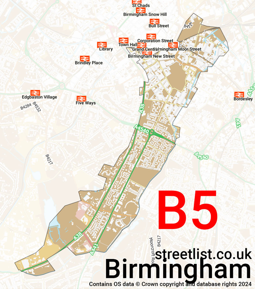 Map of the B5 postcode