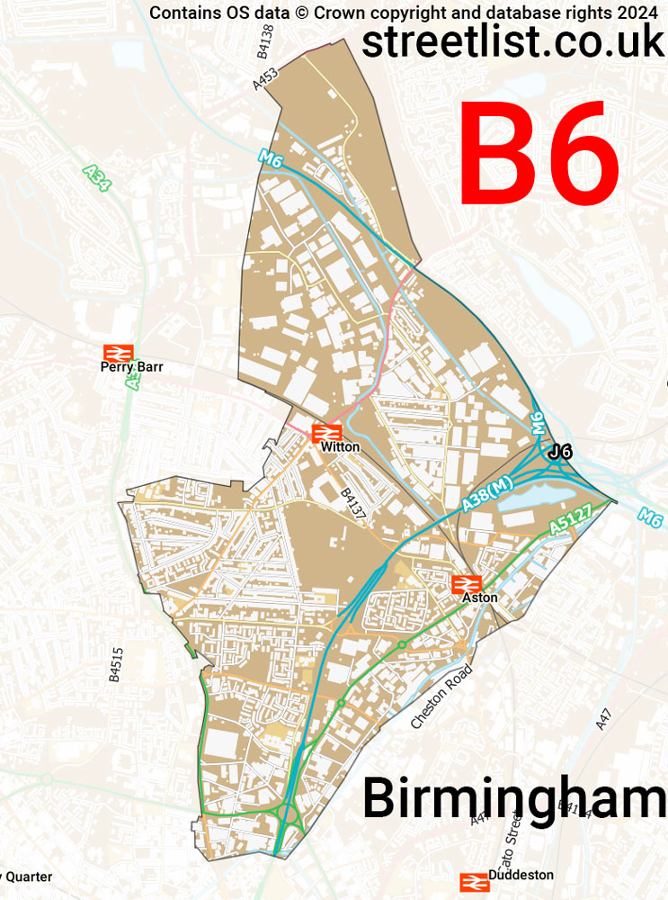 Map of the B6 postcode