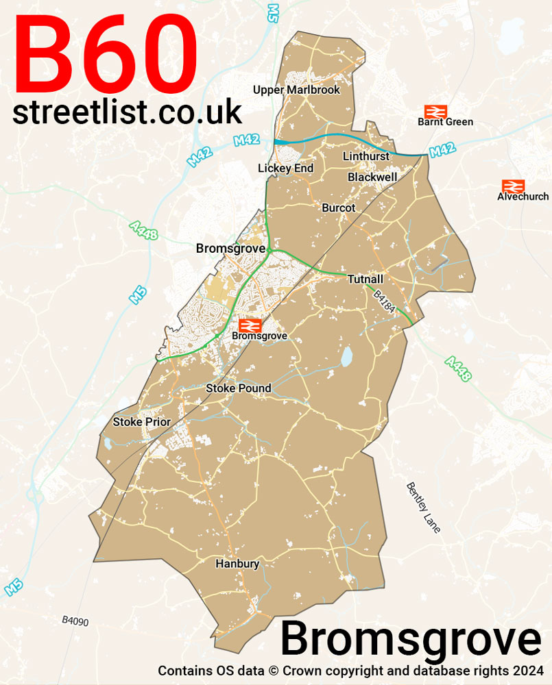 Map of the B60 postcode