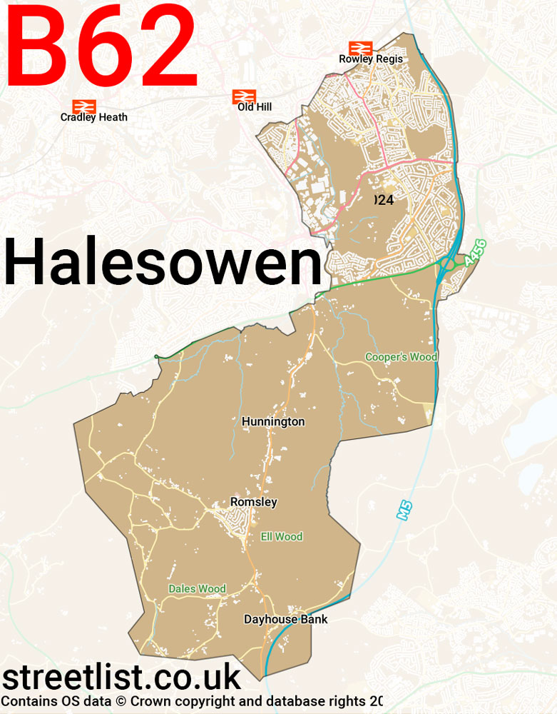 Map of the B62 postcode