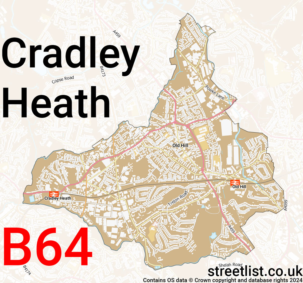 Map of the B64 postcode