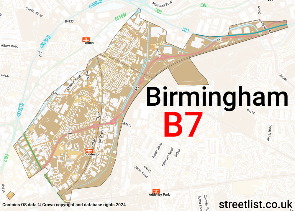 Map of the B7 postcode