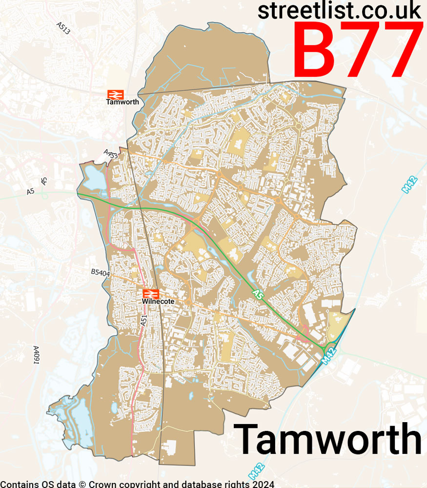 Map of the B77 postcode