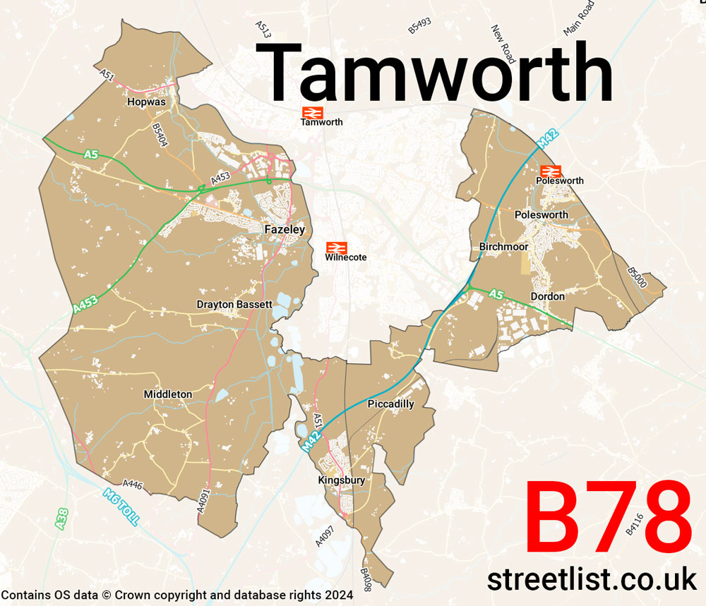 Map of the B78 postcode