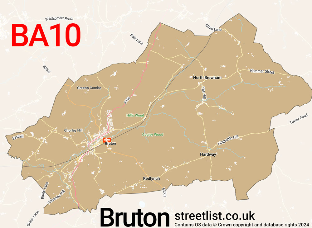 Map of the BA10 postcode