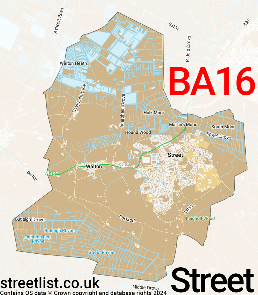 Map of the BA16 postcode