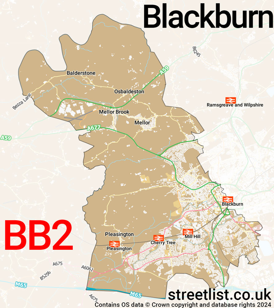 Map of the BB2 postcode