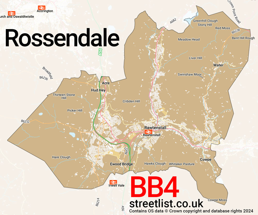 Map of the BB4 postcode