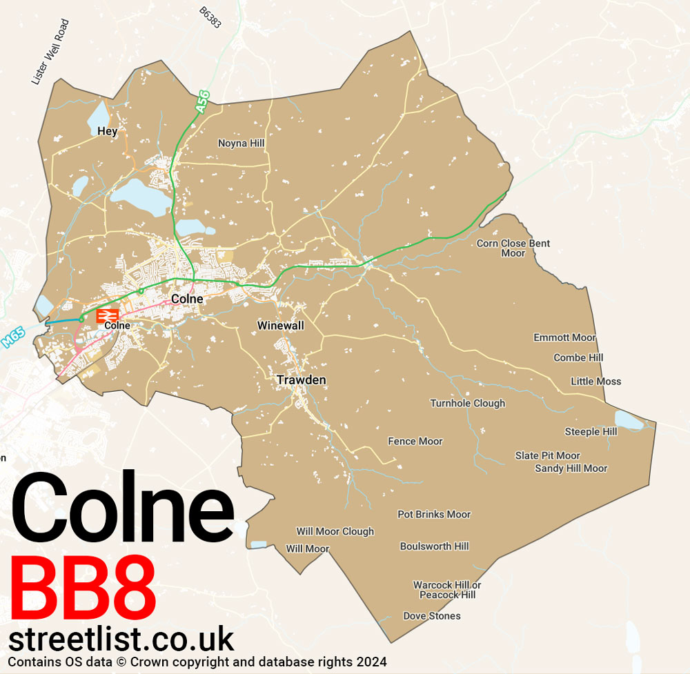 Map of the BB8 postcode