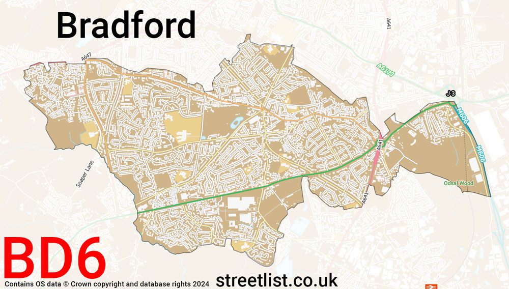 Map of the BD6 postcode