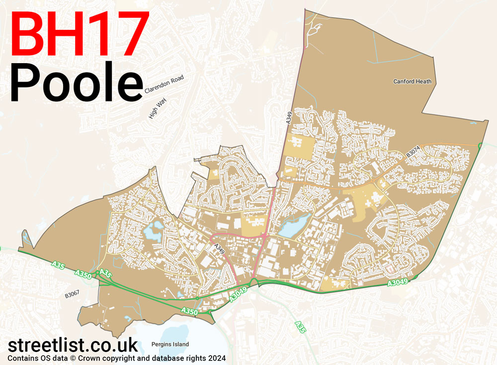 Map of the BH17 postcode