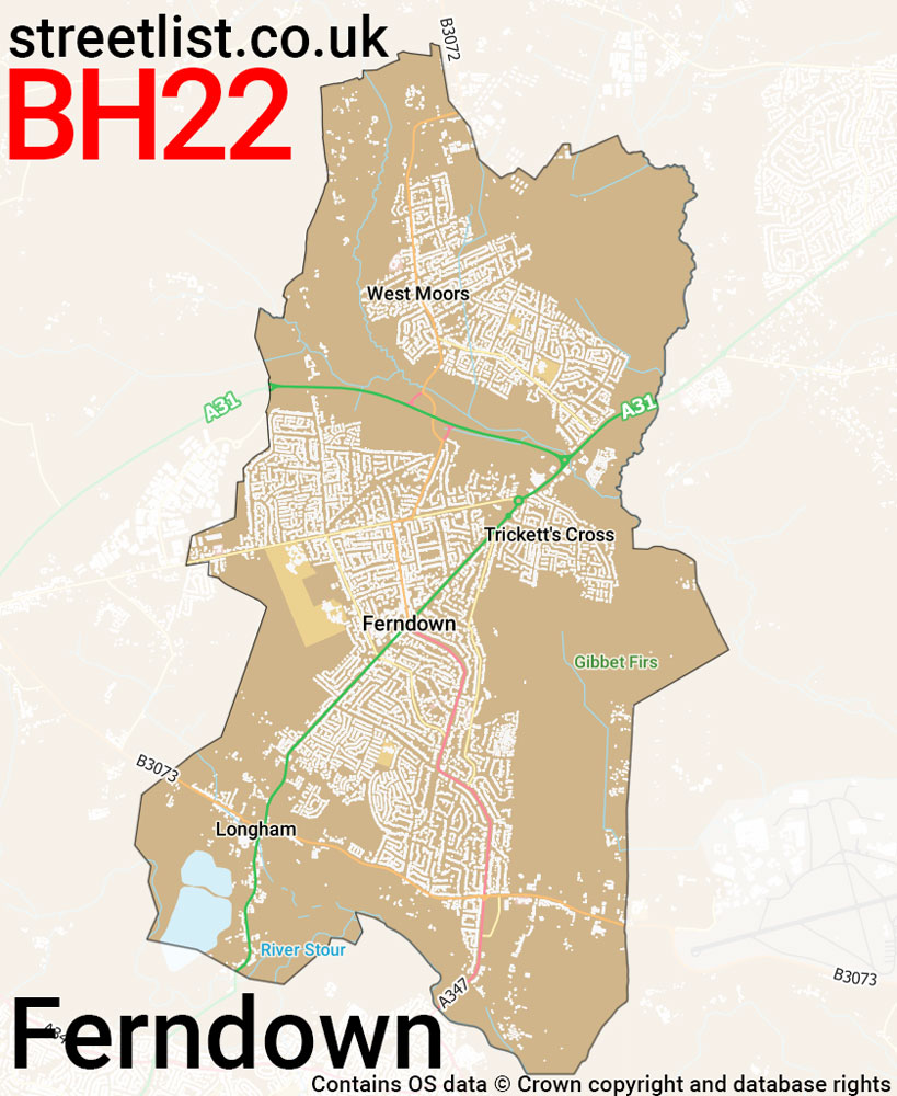 Map of the BH22 postcode