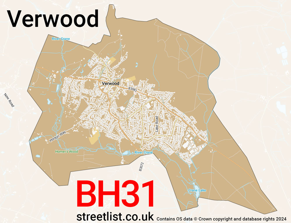 Map of the BH31 postcode