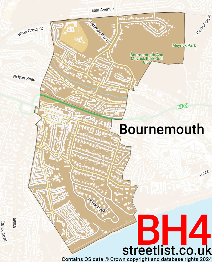 Map of the BH4 postcode