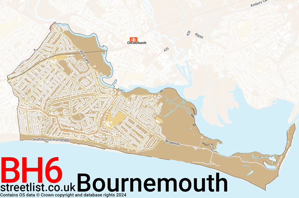 Map of the BH6 postcode