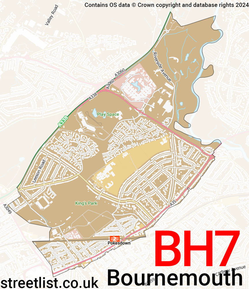 Map of the BH7 postcode