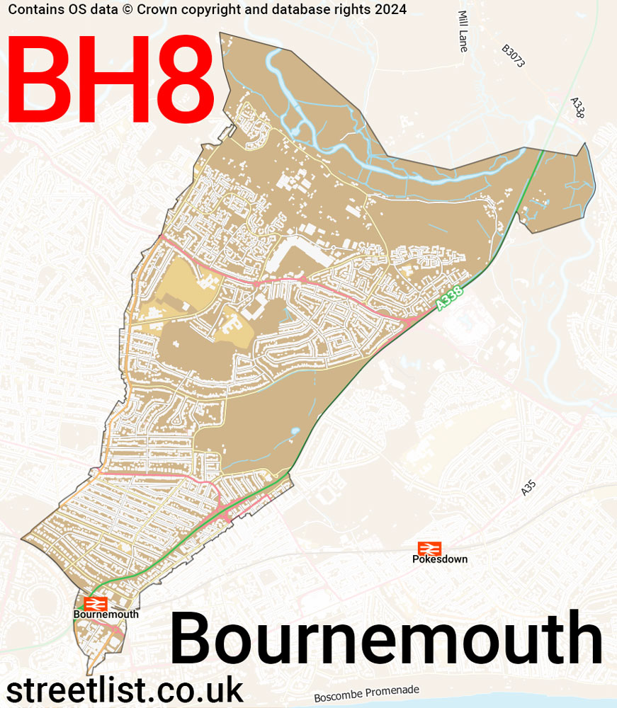 Map of the BH8 postcode