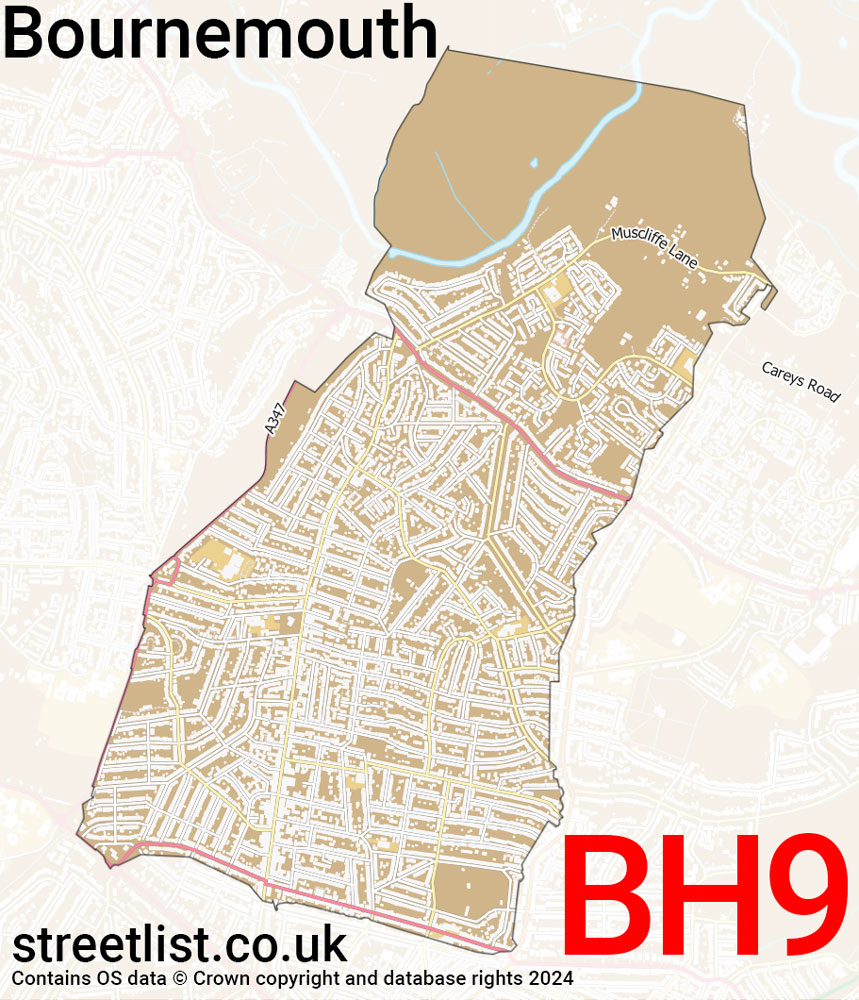 Map of the BH9 postcode