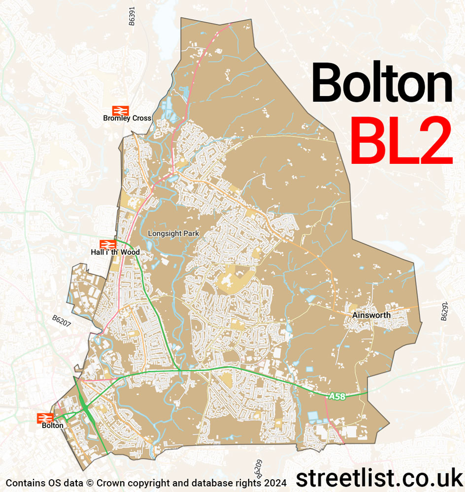 Map of the BL2 postcode