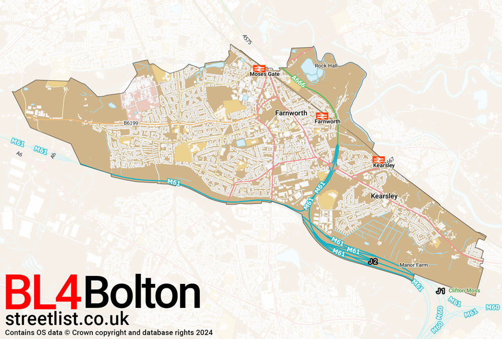 Map of the BL4 postcode