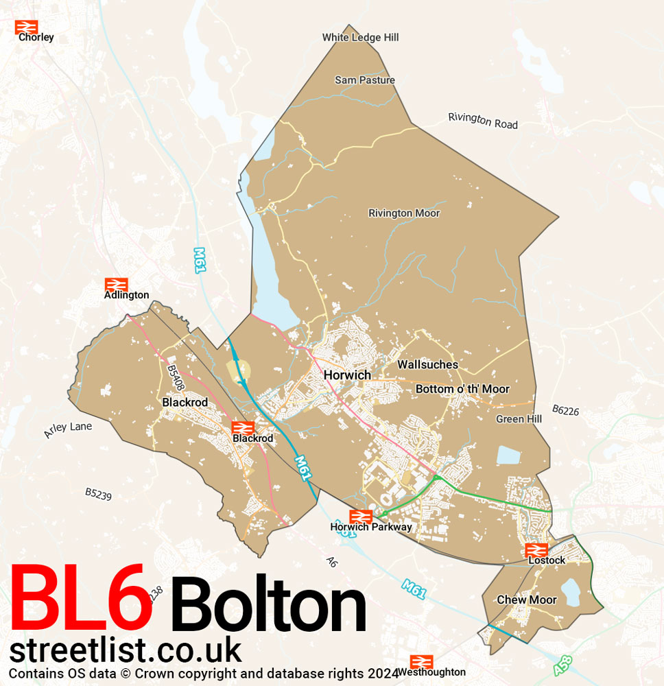 Map of the BL6 postcode