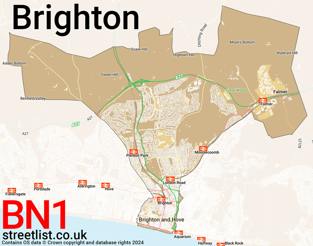 Map of the BN1 postcode