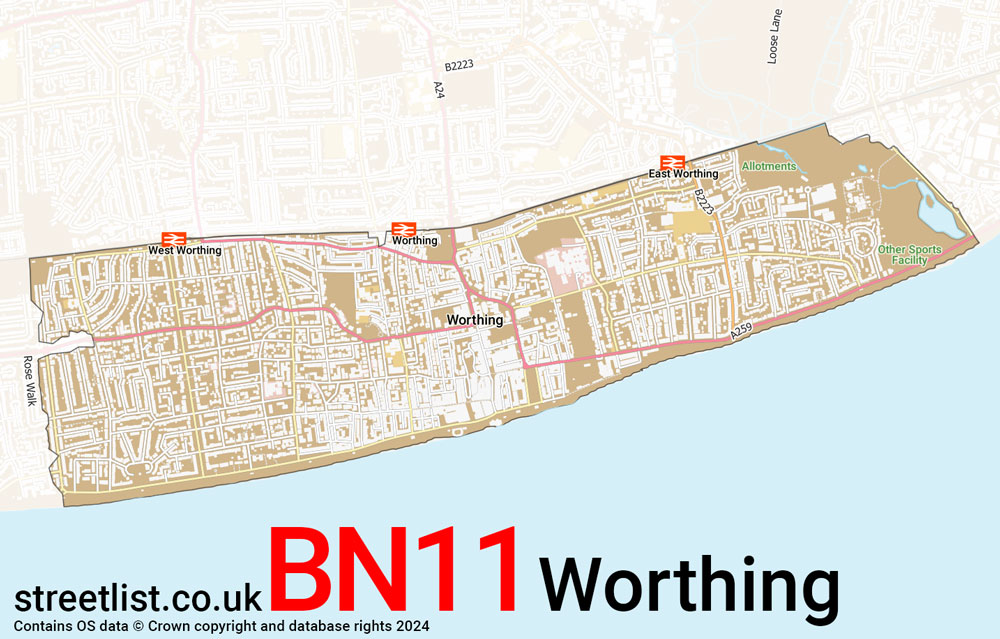 Map of the BN11 postcode